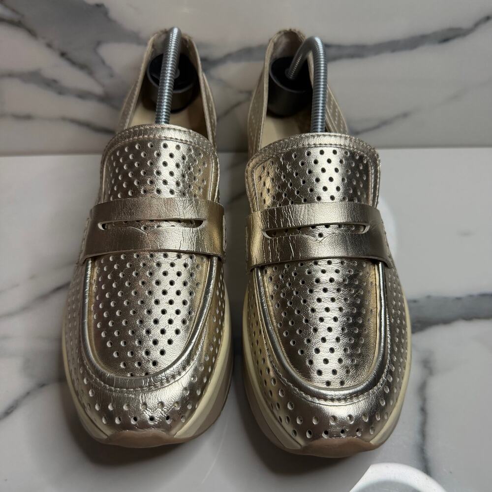 Dolce Vita Women's Gold Metallic Platform Janine Loafer Sz 8.5 Fashion Sneakers - Picture 2 of 7